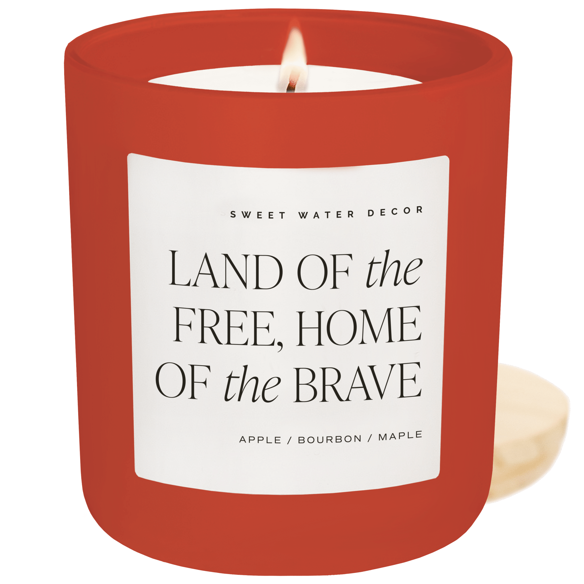 Land of the Free Home of the Brave Soy Candle (15 oz Red Matte Jar)