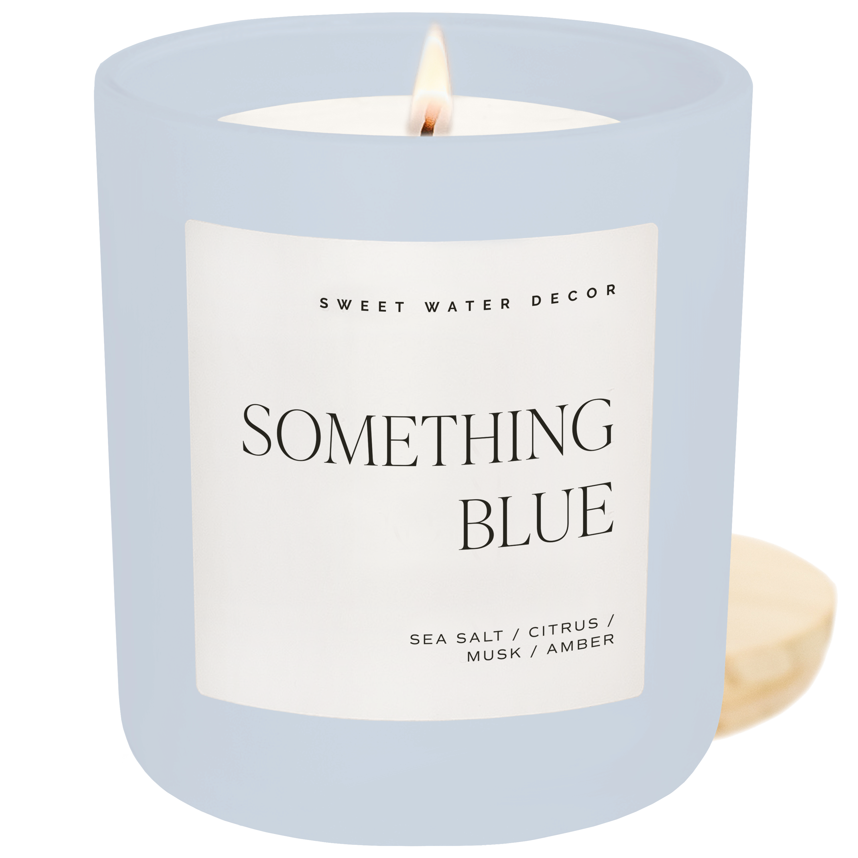 Something Blue Soy Candle (15 oz Blue Matte Jar – Salt and Sea)