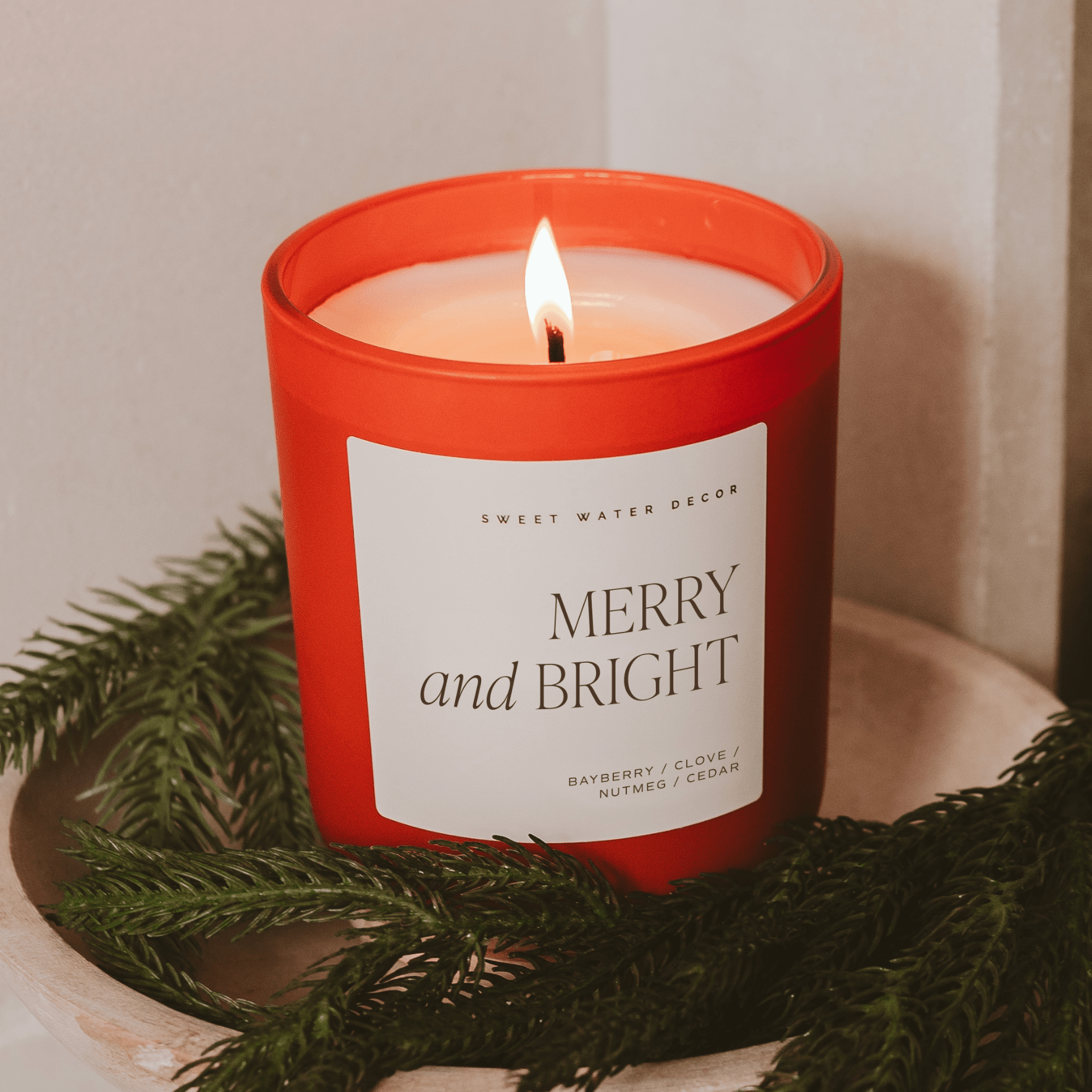 Merry and Bright Soy Candle (Red Matte Jar 15 oz)