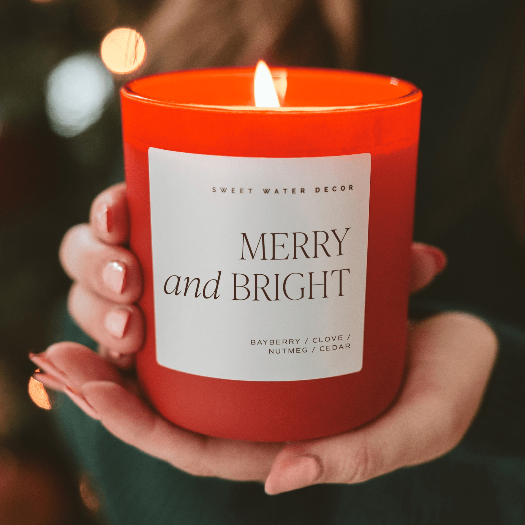 Merry and Bright Soy Candle (Red Matte Jar 15 oz)