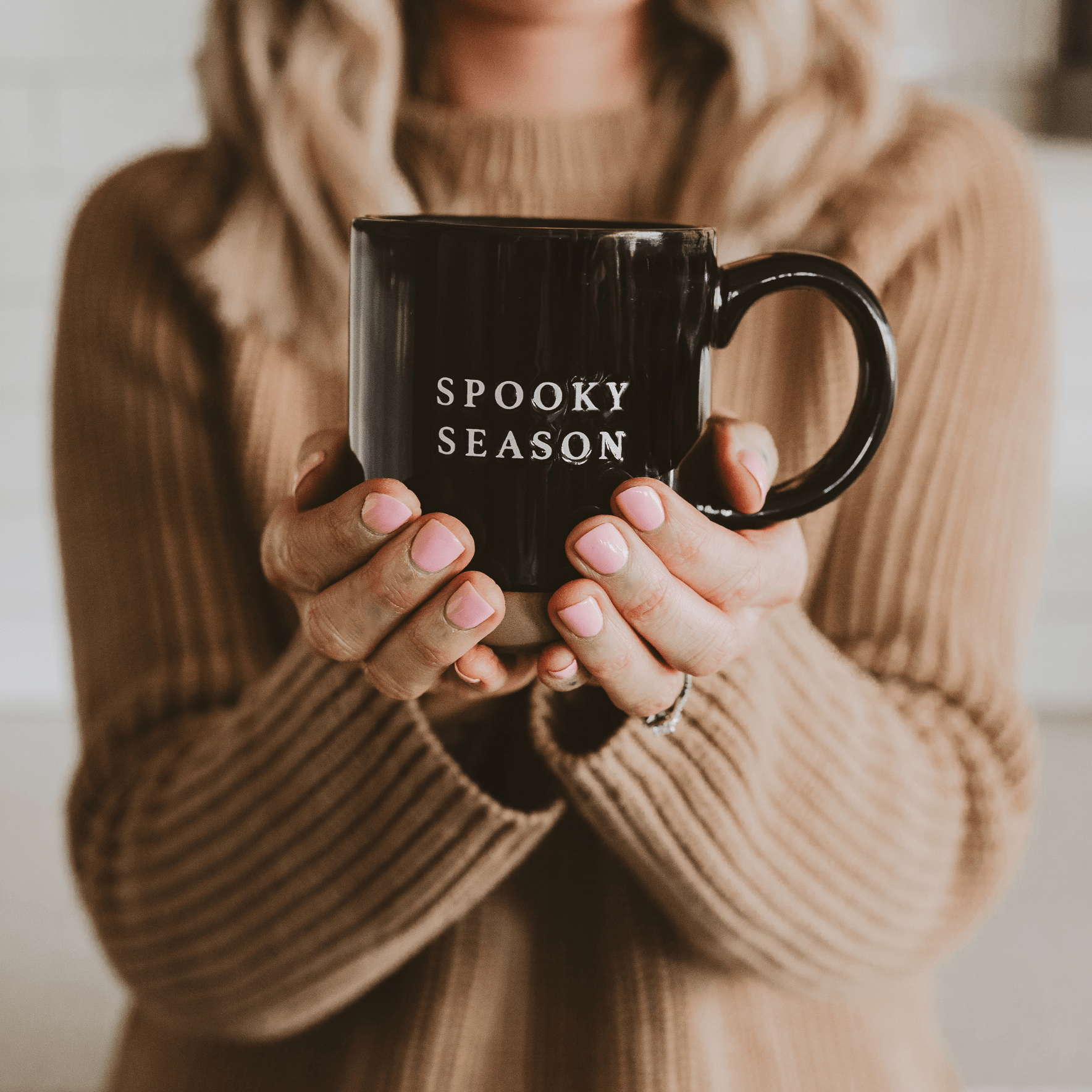 Spooky Season Black Stoneware Coffee Mug (14oz)