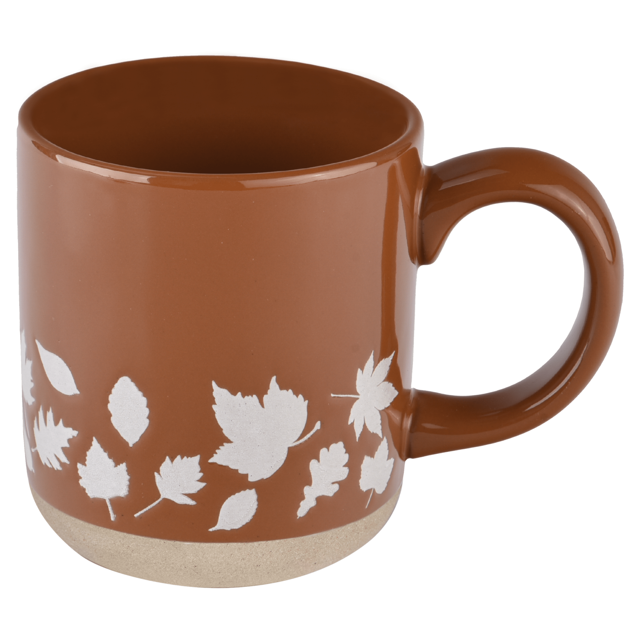 Fall Leaves 14 oz Orange Stoneware Coffee Mug