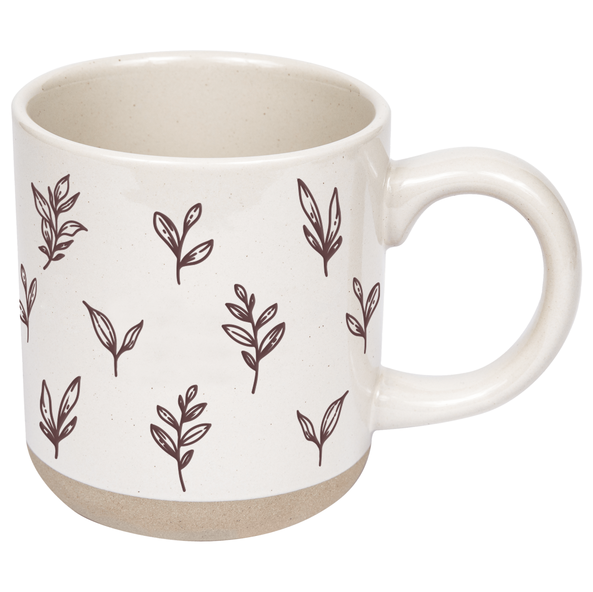 Brown Leaves Stoneware Coffee Mug (14oz)