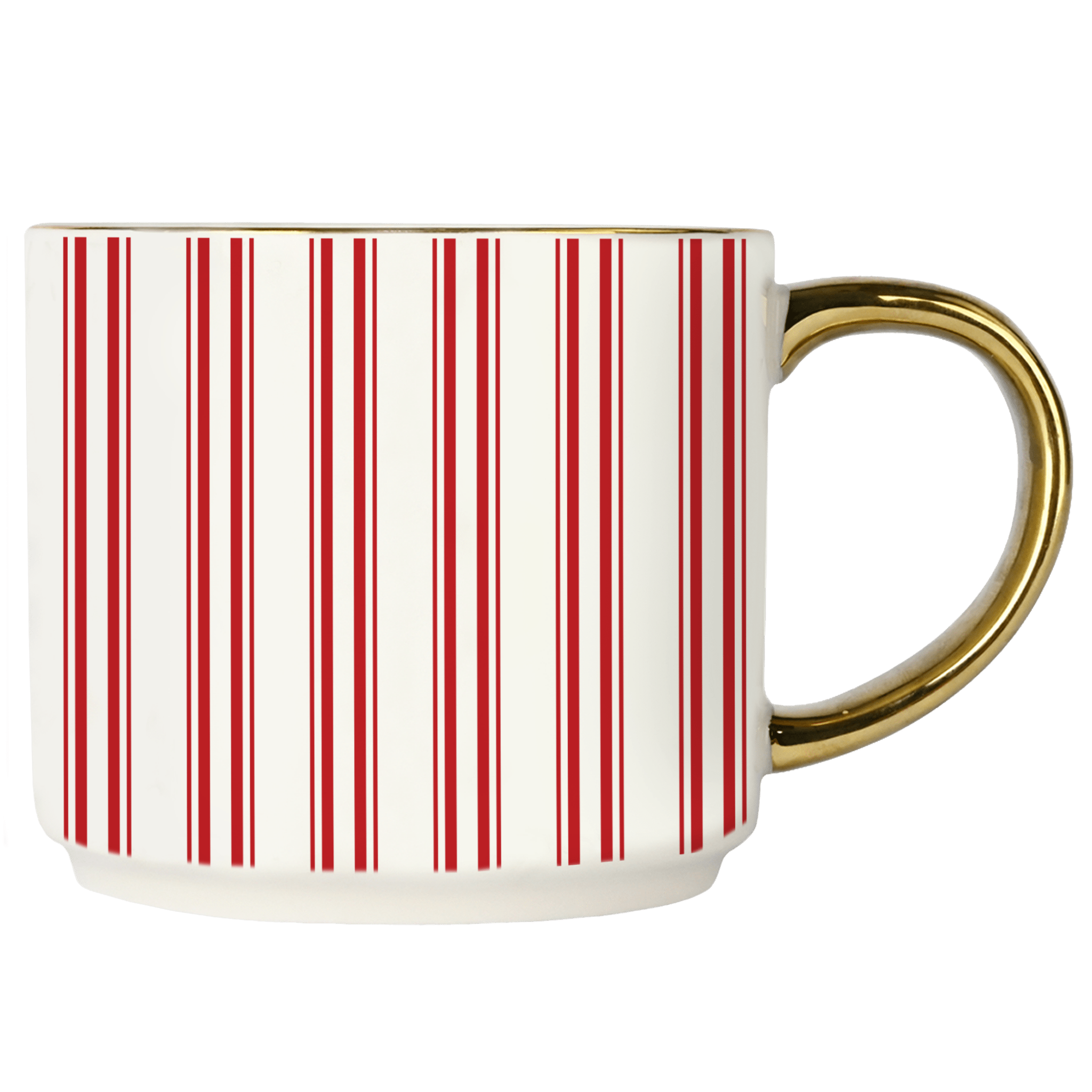 Red Stripe 14oz. Gold Handle Coffee Mug