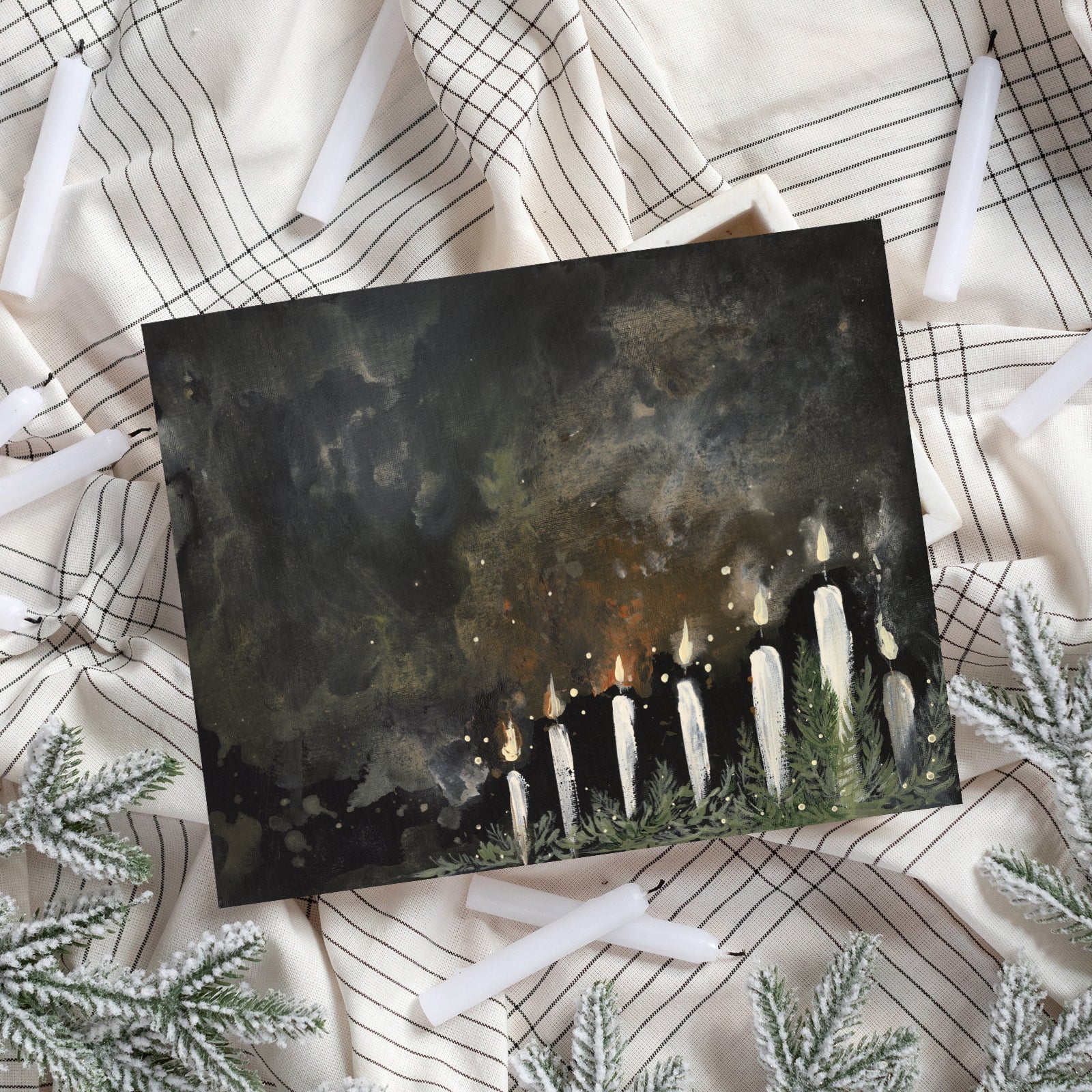 Candles Aglow Luxe Art Print