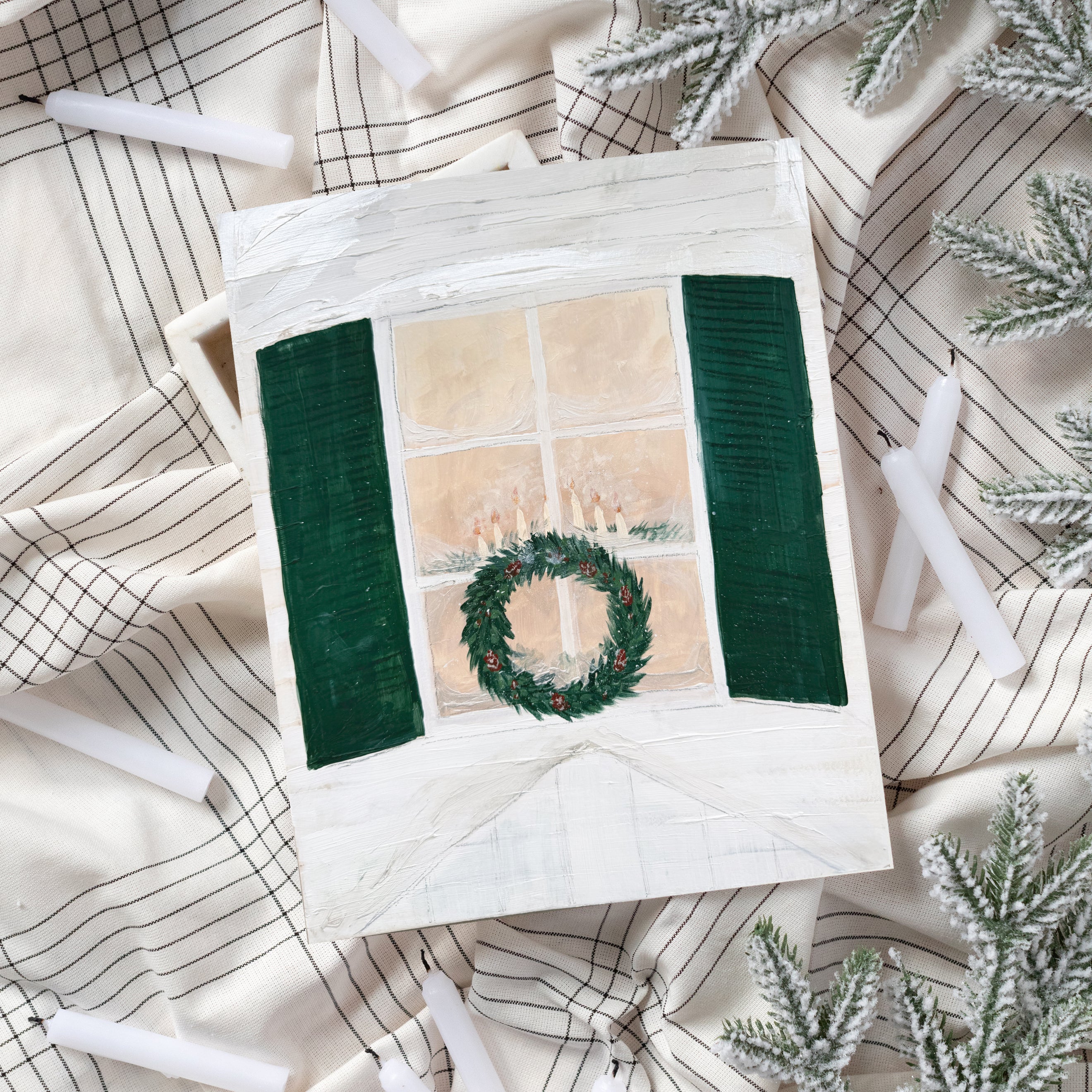 Candles in the Window Luxe Art Print