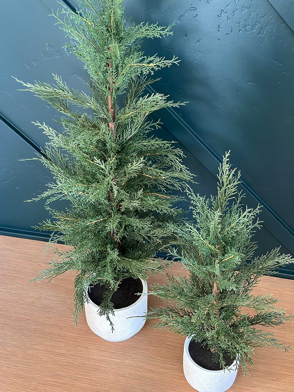 Artificial Evergreen Cedar Tree (Set of 2,  24" / 2’)