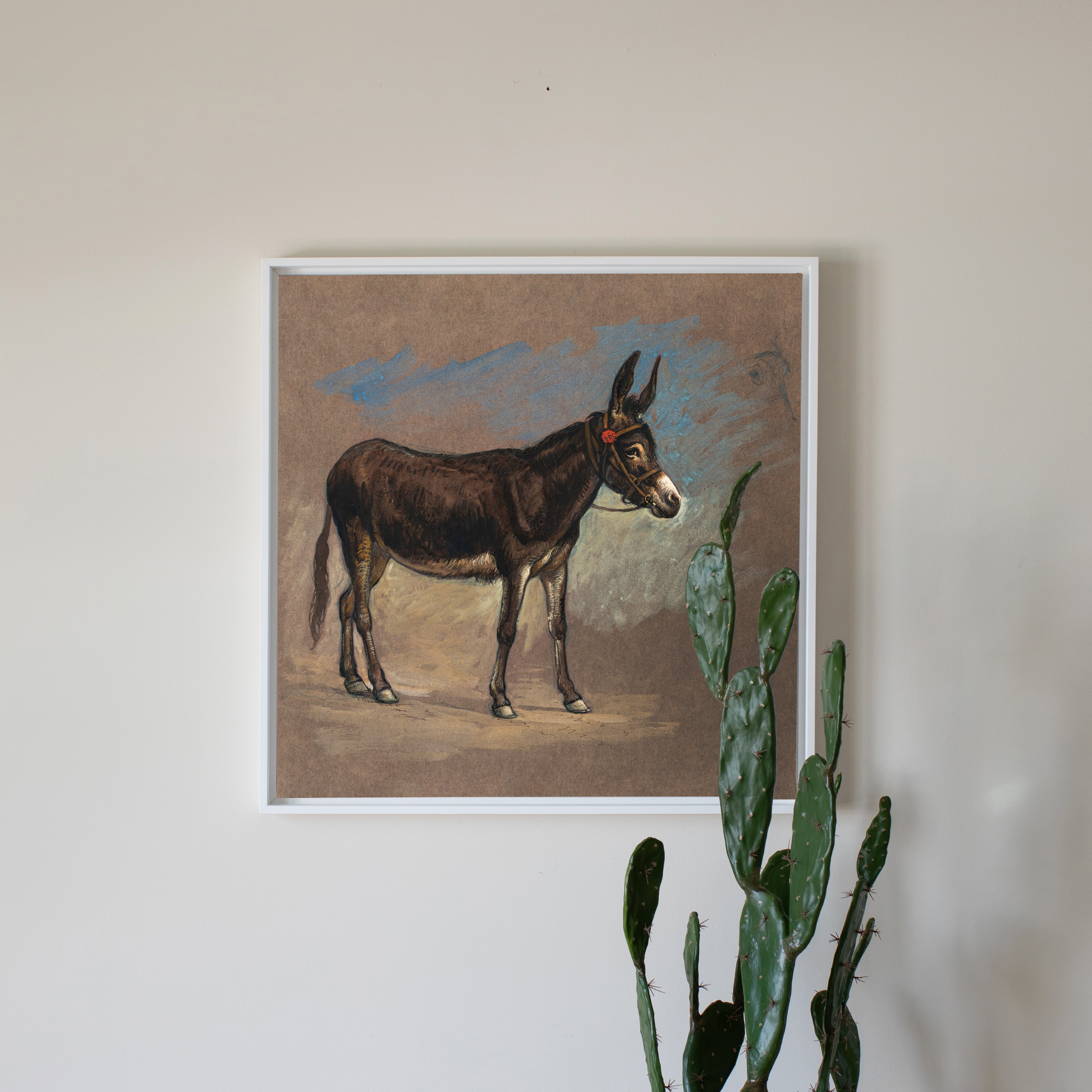 Cheeky Donkey Canvas Wall Art. Square