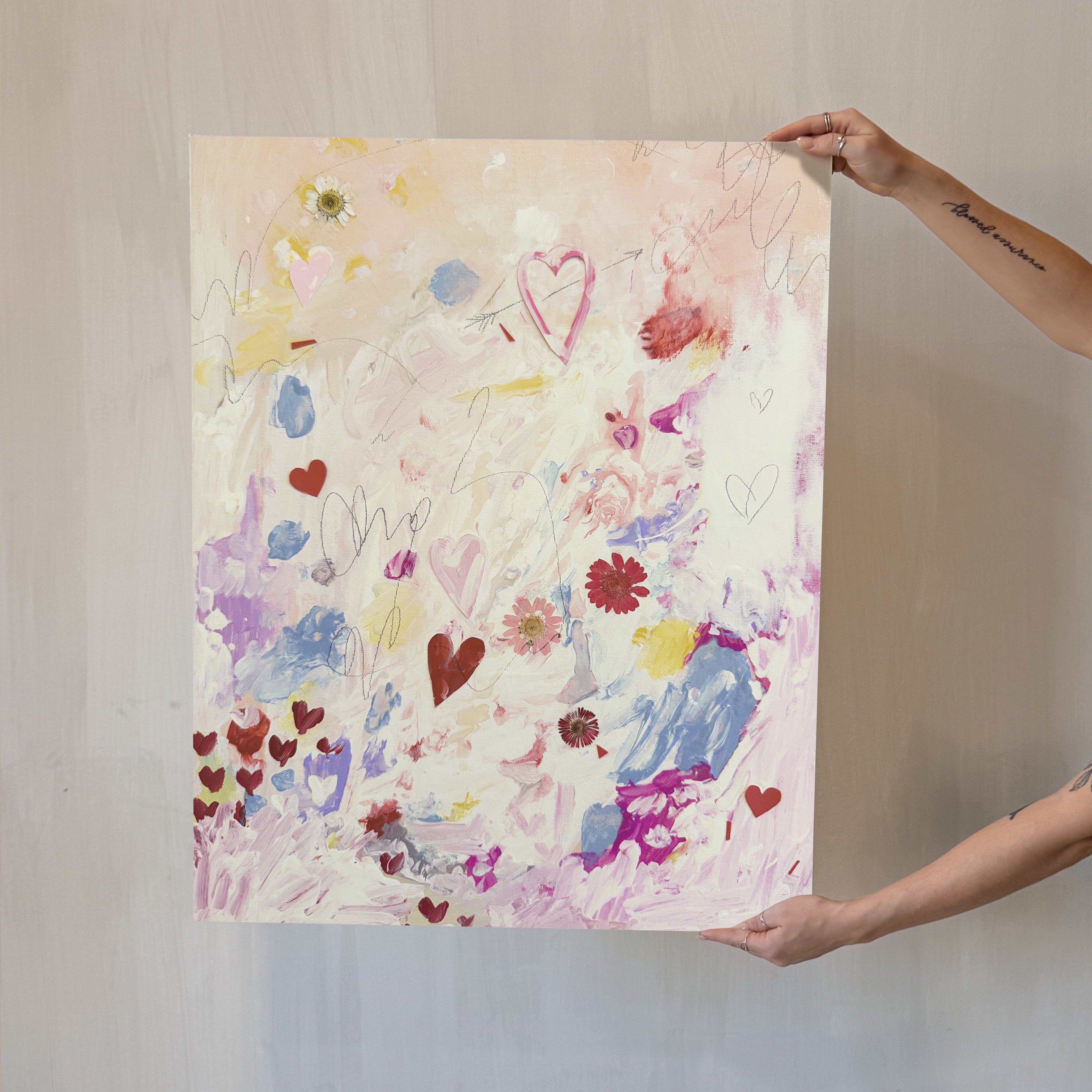 Confetti Hearts Luxe Art Print