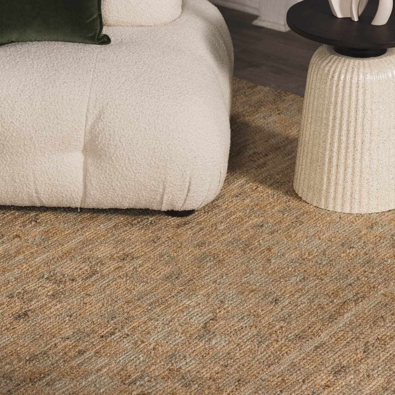 Lonut Checkered Jute Area Rug