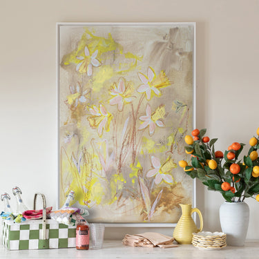 Daffodils on Straw | Canvas