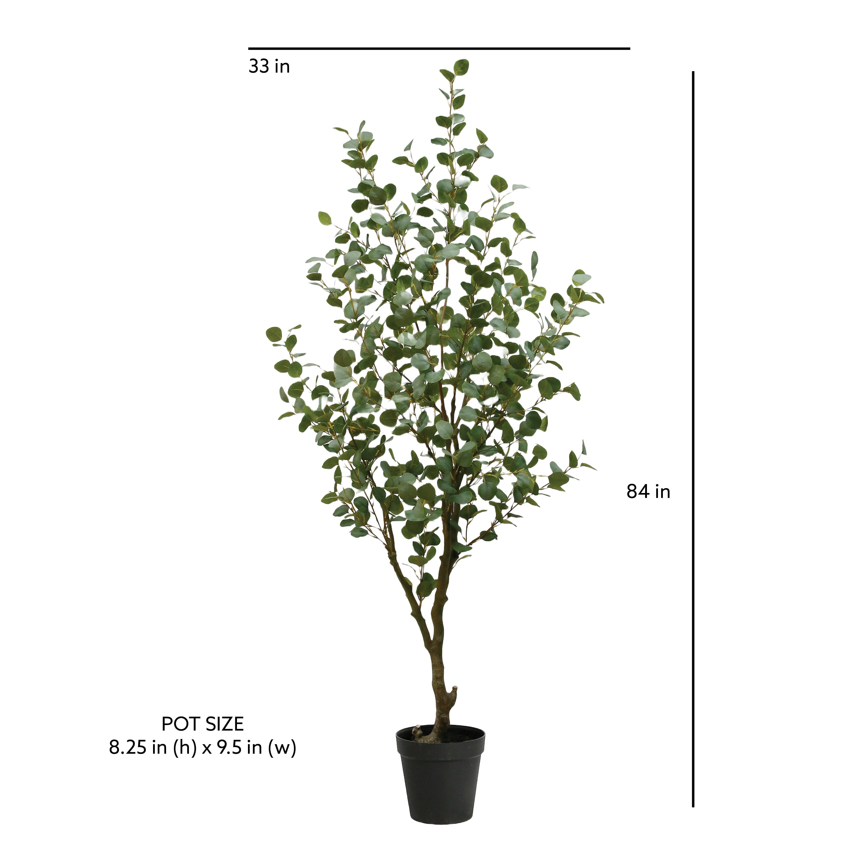 7' Artificial Eucalyptus Tree
