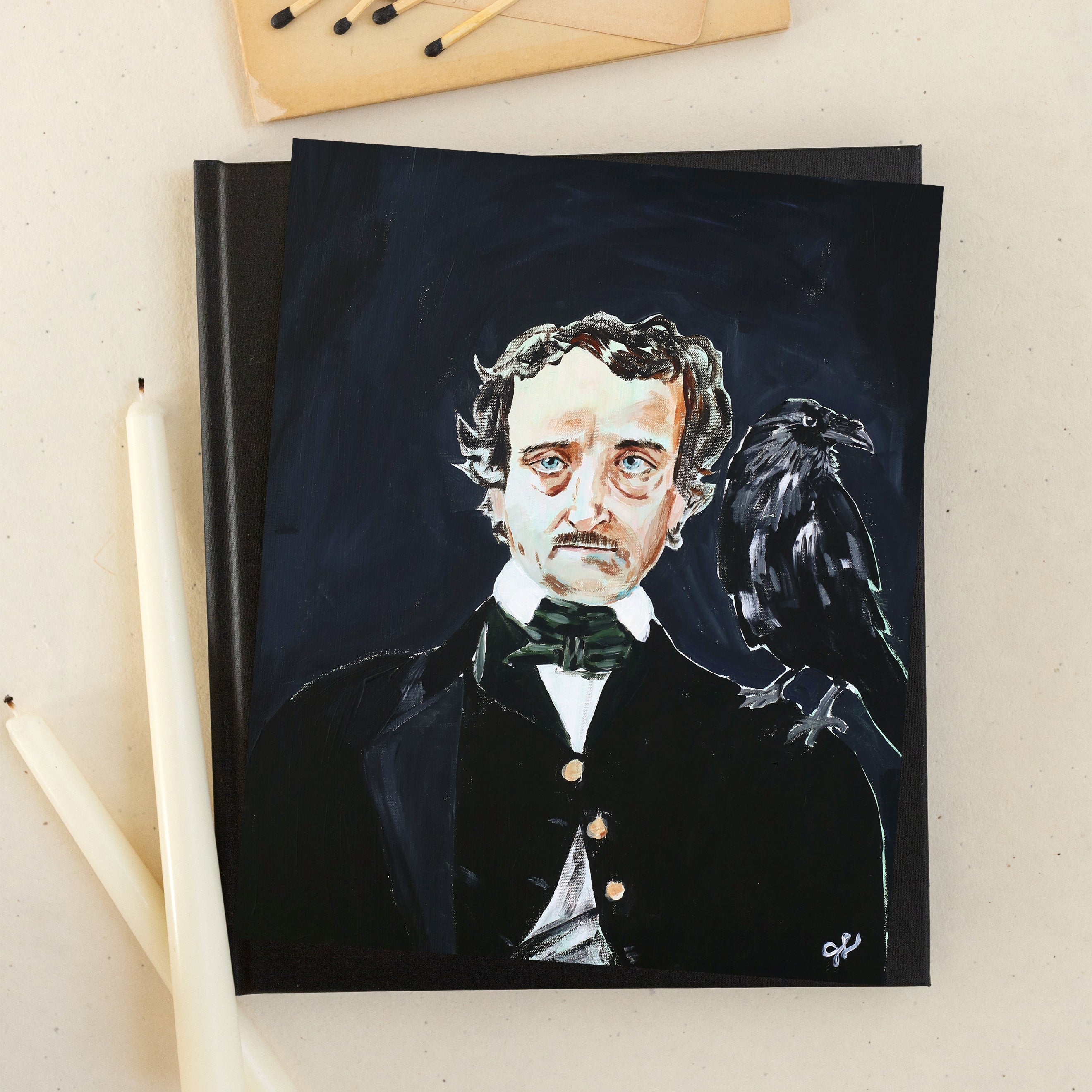 Edgar and the Raven Luxe Art Print