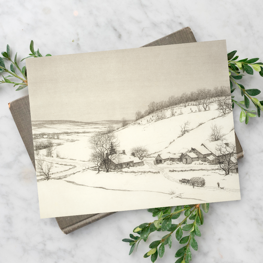 Snowy Scene Etching | Art Print