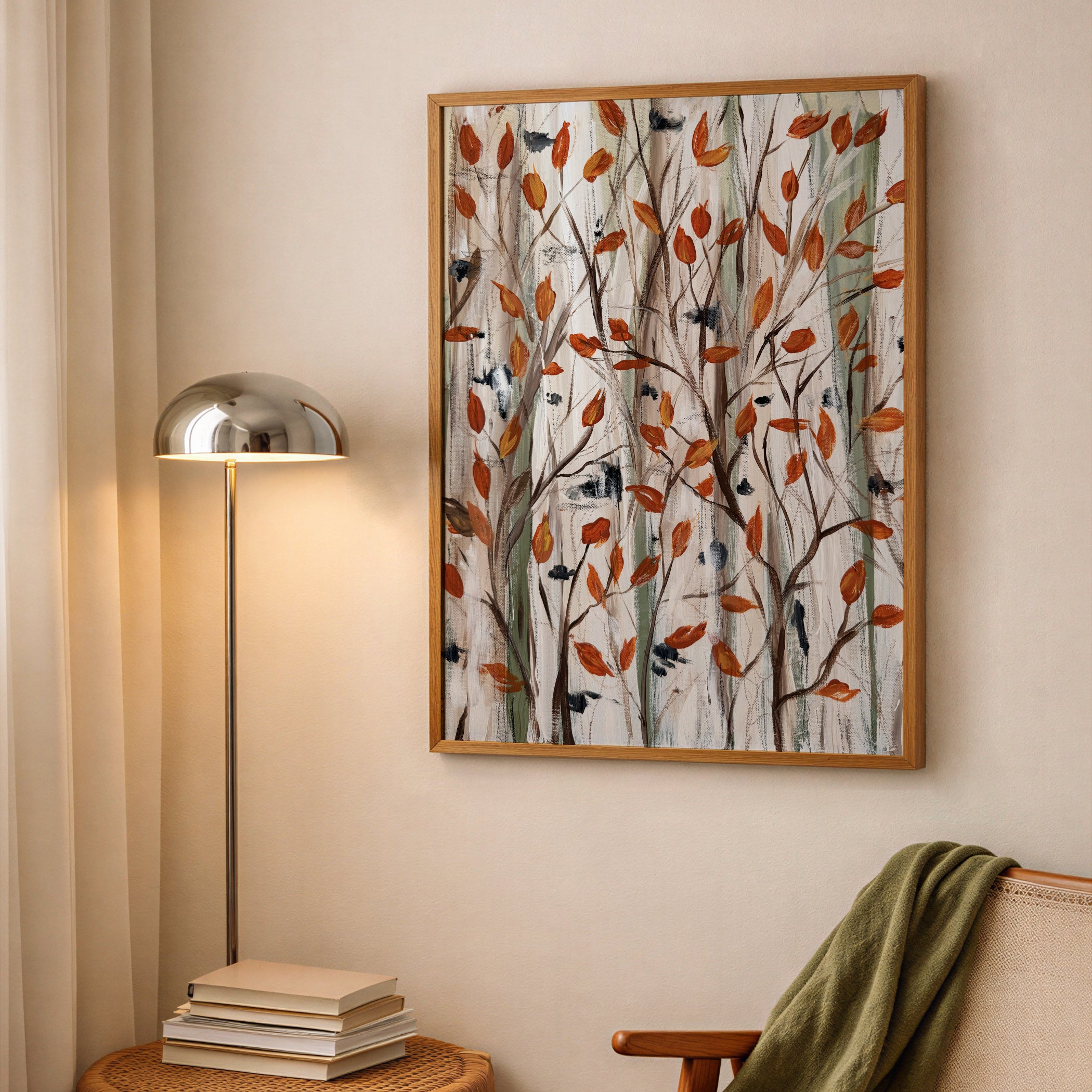 Fiery Birch Luxe Art Print