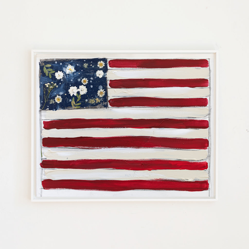 Flowered Flag Canvas Wall Art