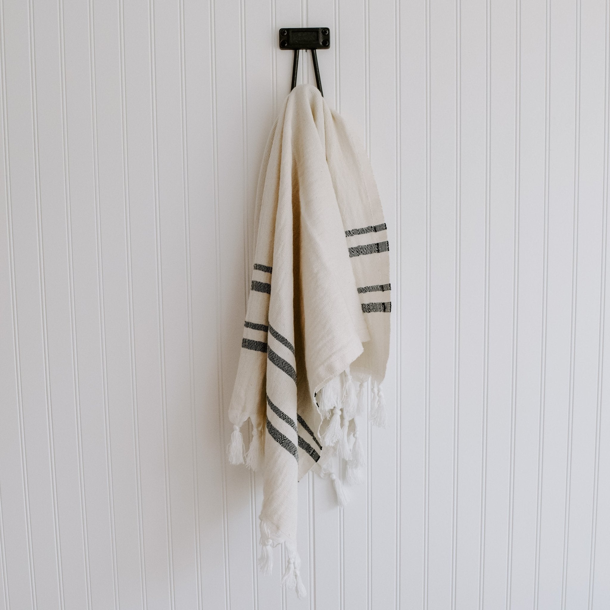 Haley Turkish Cotton + Bamboo Hand Towel (Two Stripe)