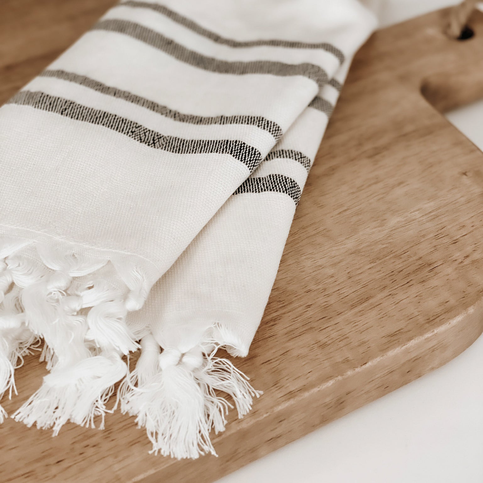 Haley Turkish Cotton + Bamboo Hand Towel (Two Stripe)
