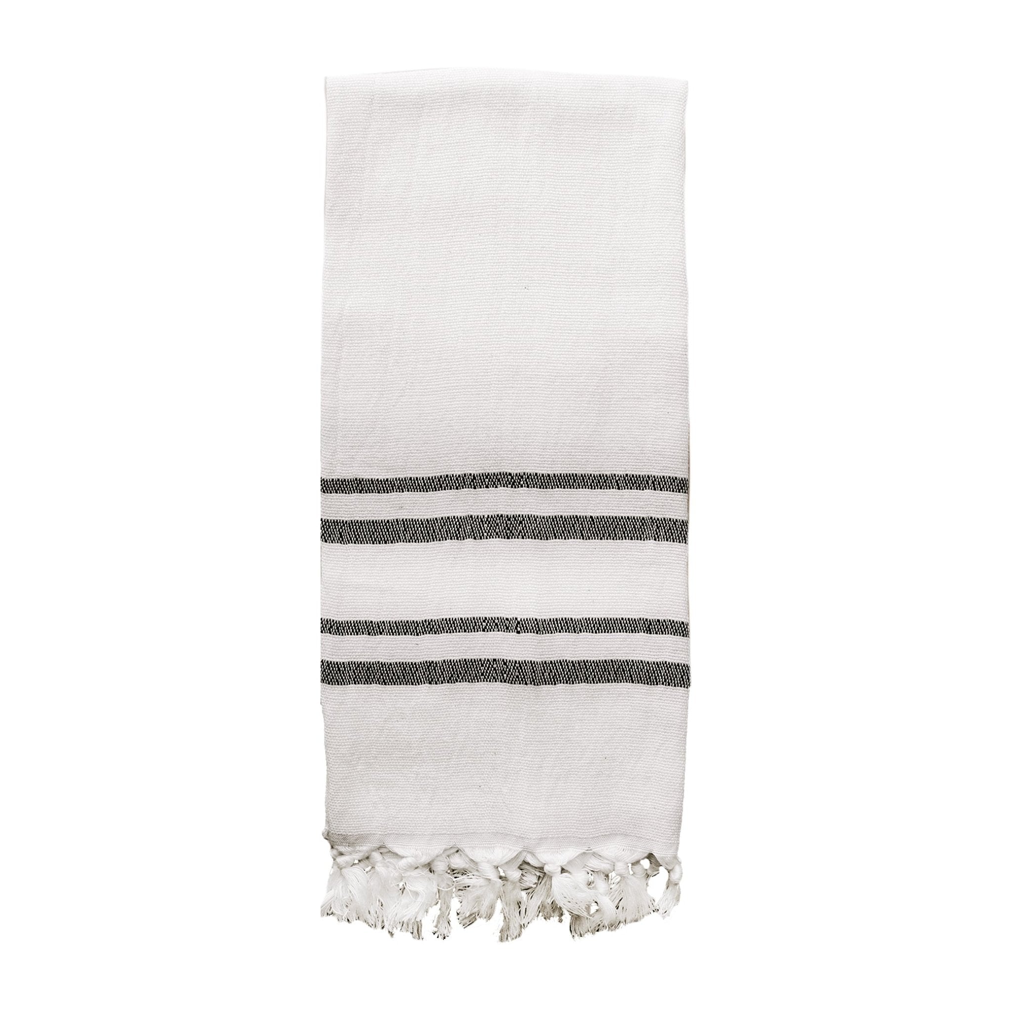 Haley Turkish Cotton + Bamboo Hand Towel (Two Stripe)