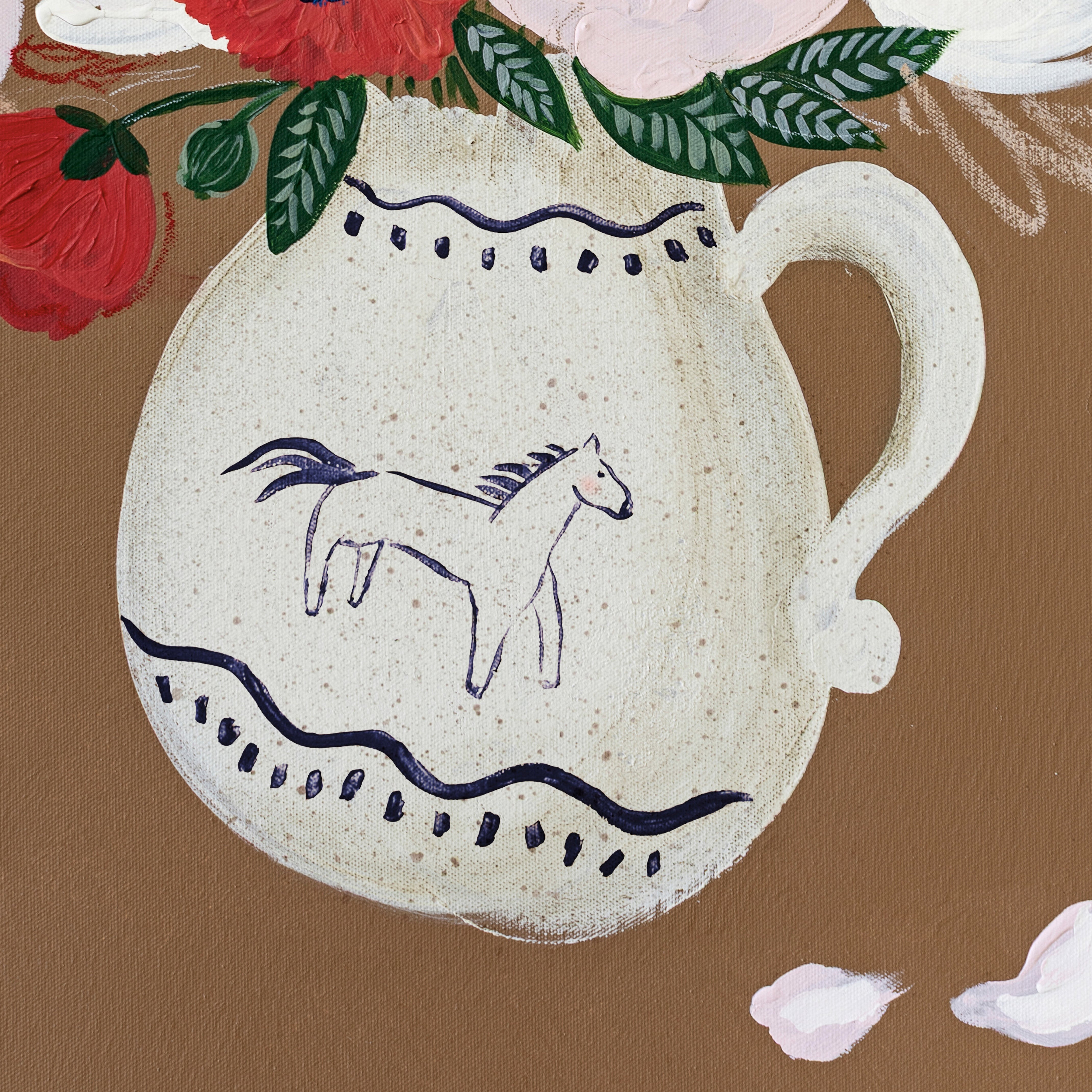 Bouquet in a Horse Vase Canvas Wall Art