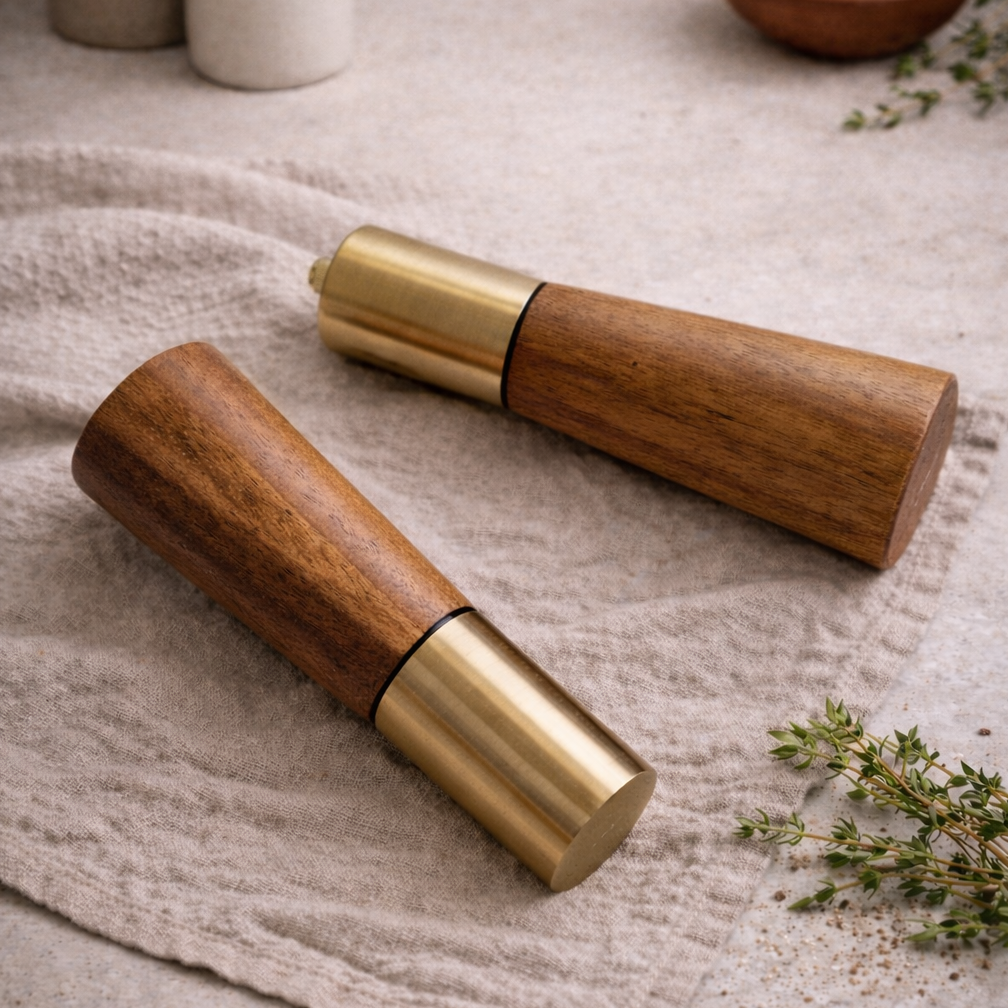 Acacia Wood Salt & Pepper Grinders