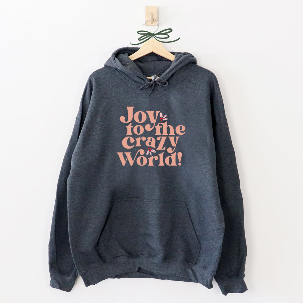 joy to the crazy world hoodie in grey