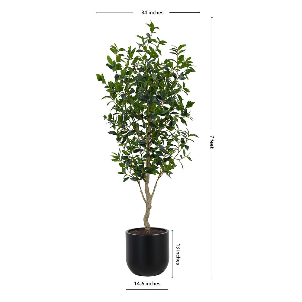 7' Faux Potted Laurel Tree