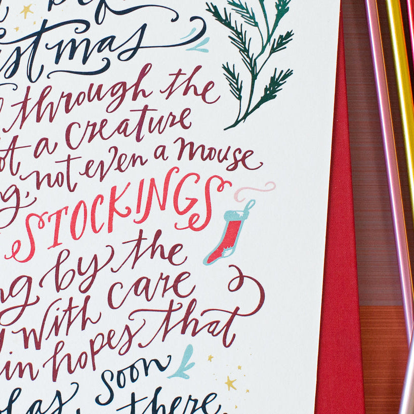 Night Before Christmas (Colorful) Luxe Art Print