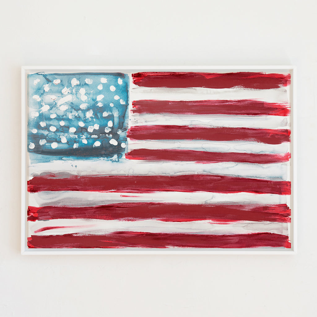 abstract american flag canvas