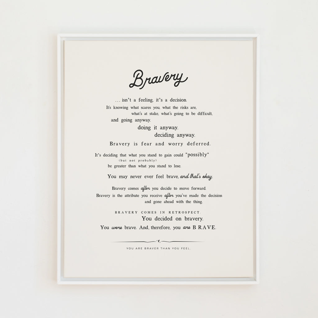 bravery manifesto canvas