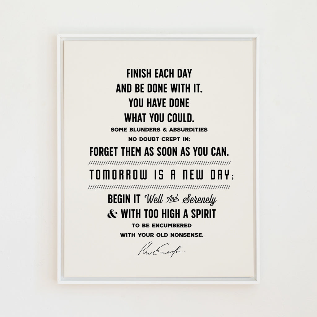 finish each day (emerson) canvas