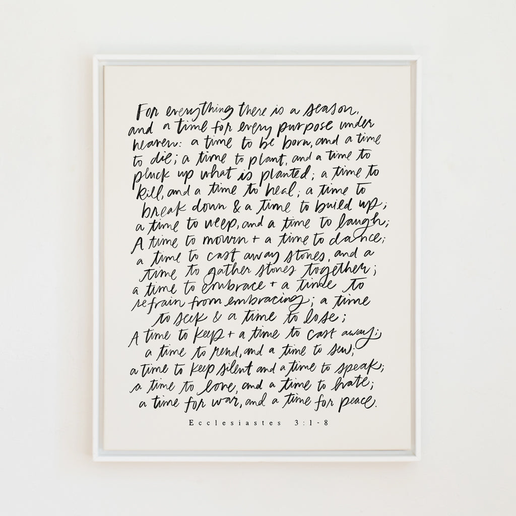 For Everything There Is A Season | Pure White | Canvas