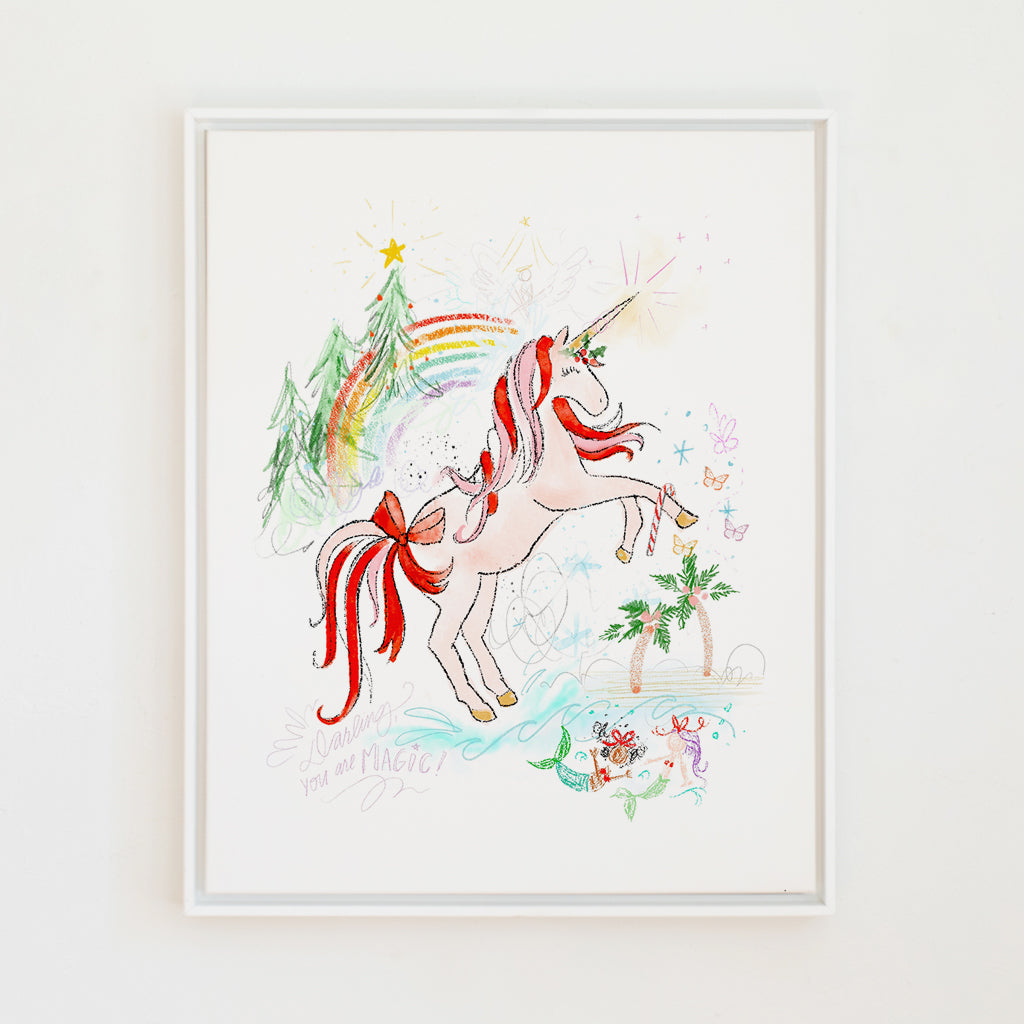 holly the christmas unicorn canvas