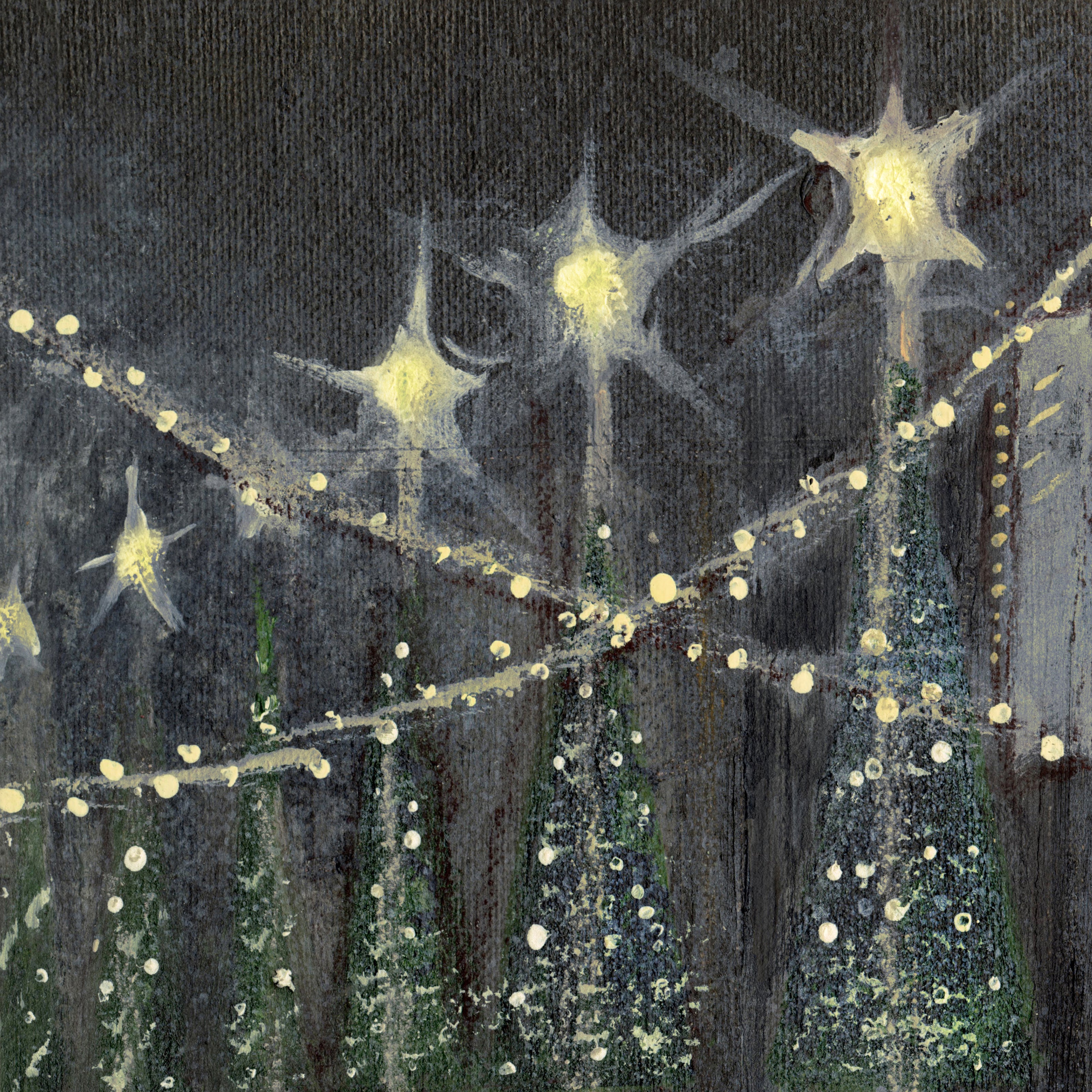 Christmastime in the City Luxe Art Print