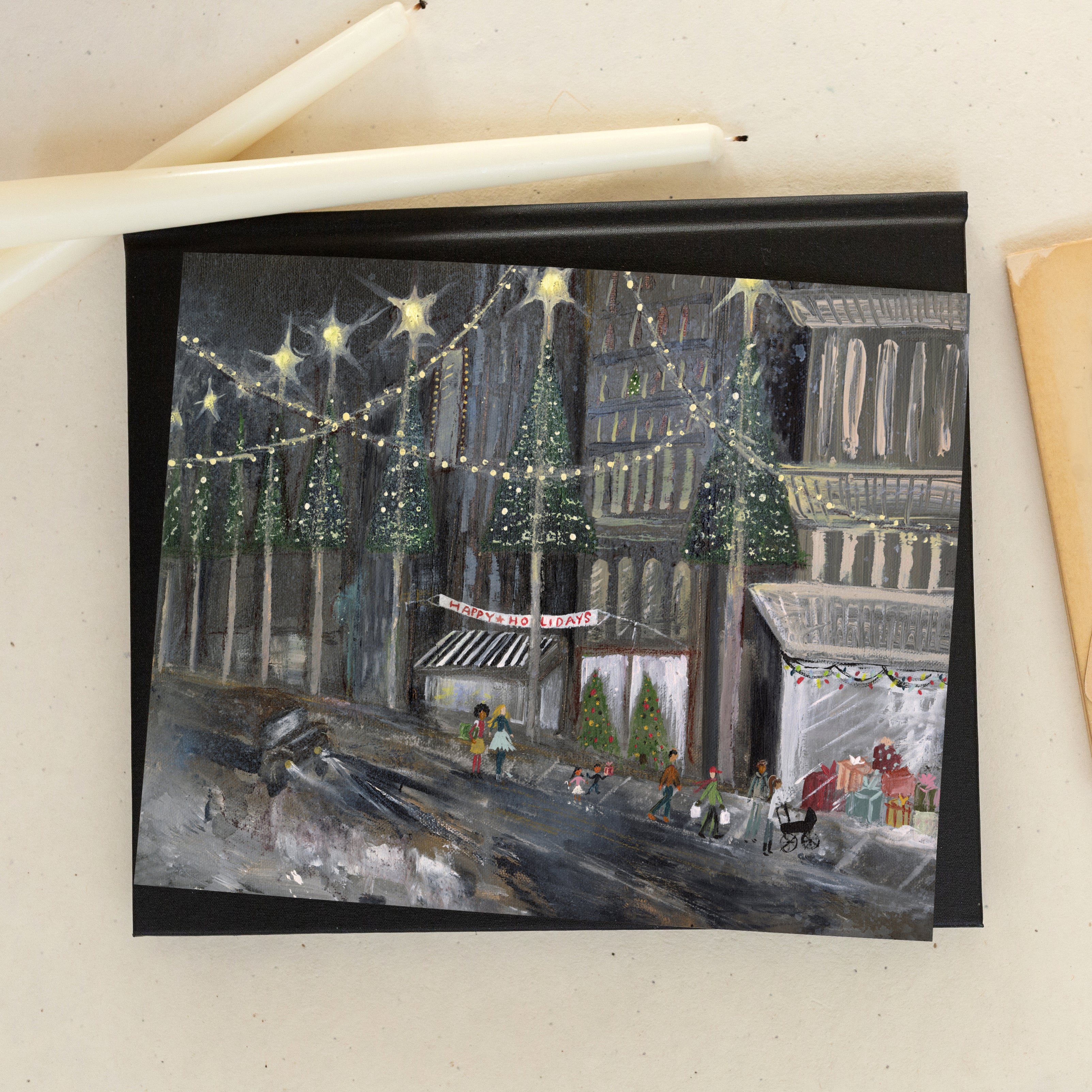 Christmastime in the City Luxe Art Print