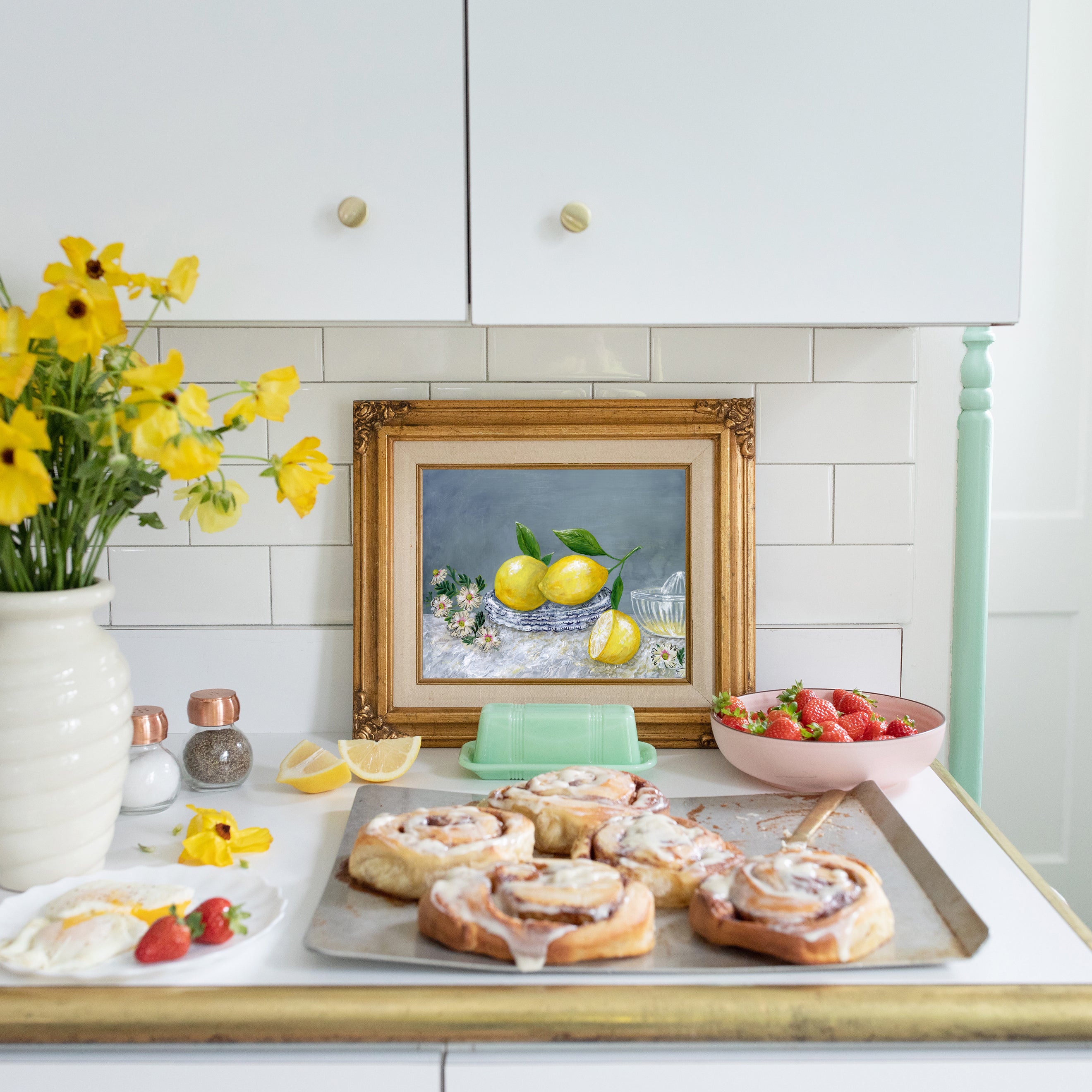 Lemons Still Life Luxe Art Print