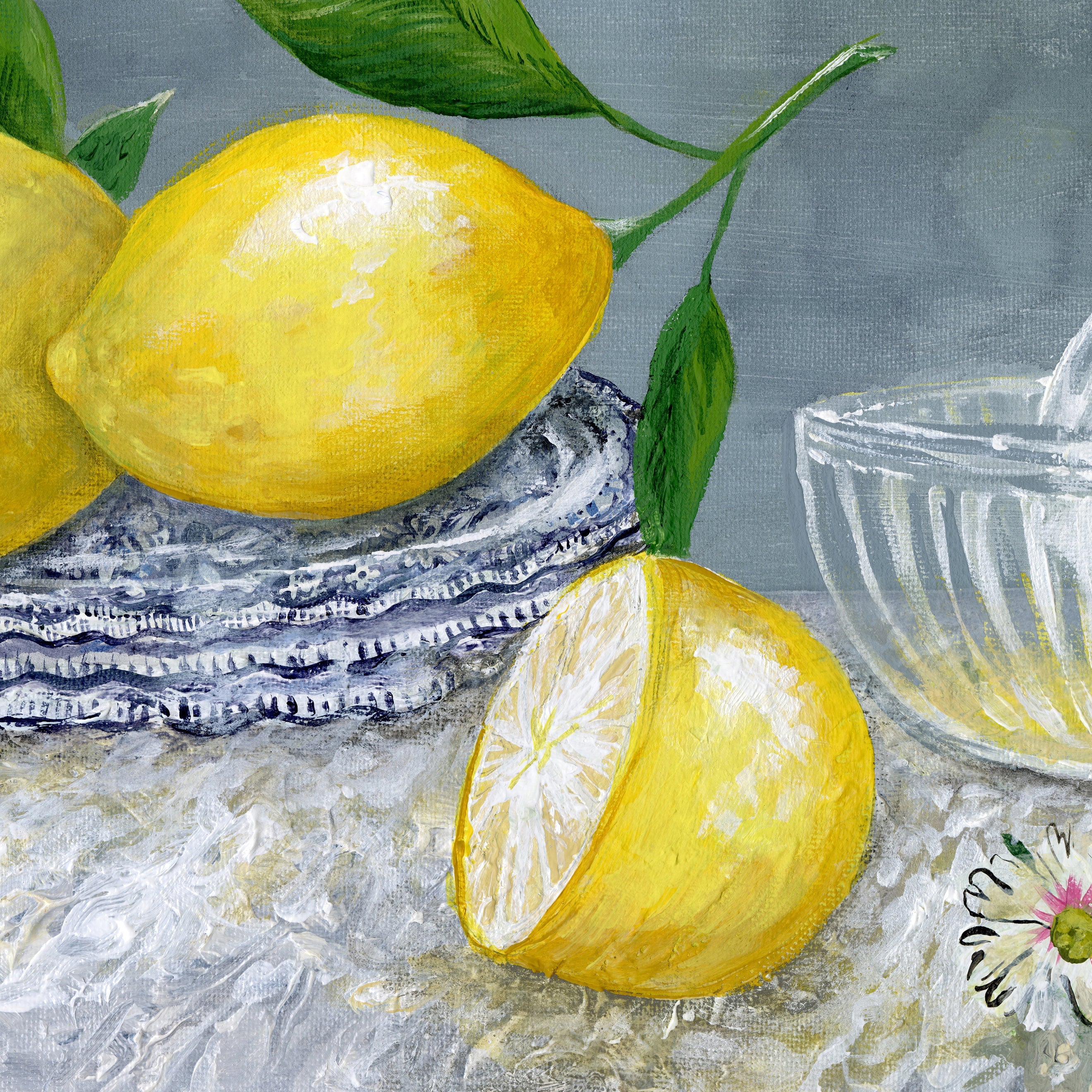 Lemons Still Life Luxe Art Print