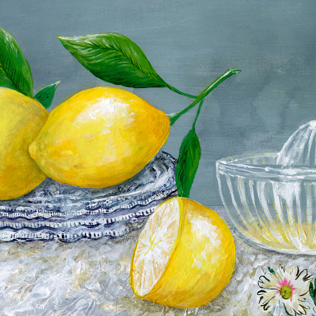 lemons still life canvas