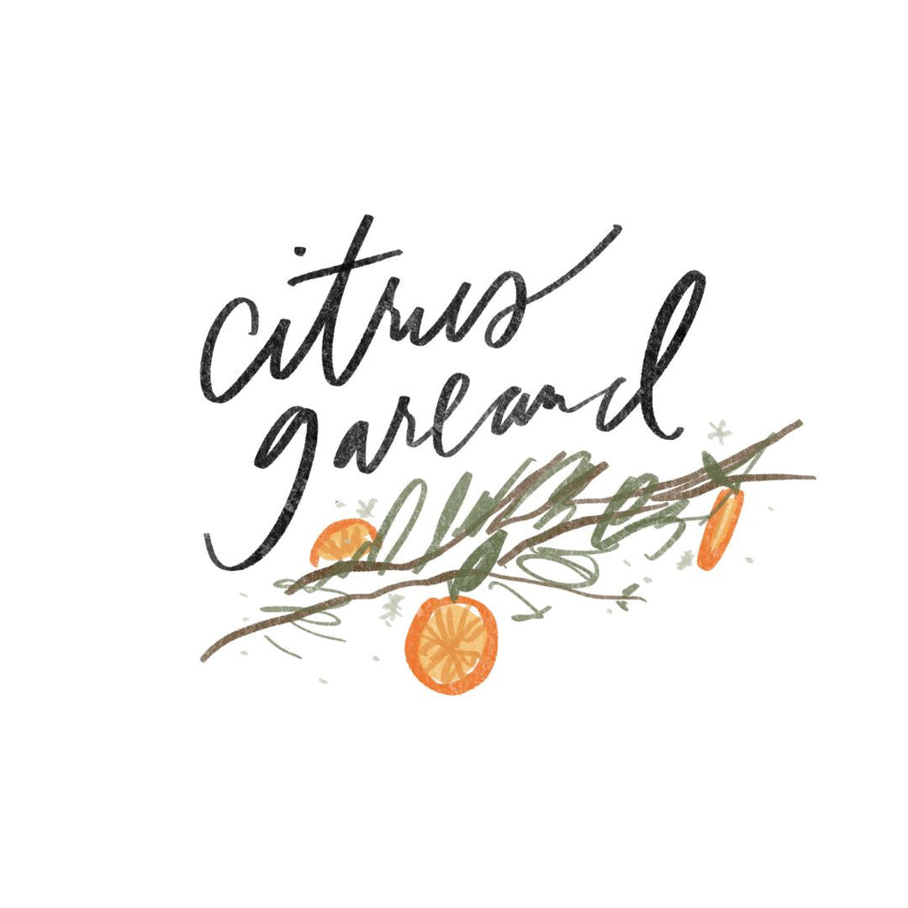 citrus garland canvas