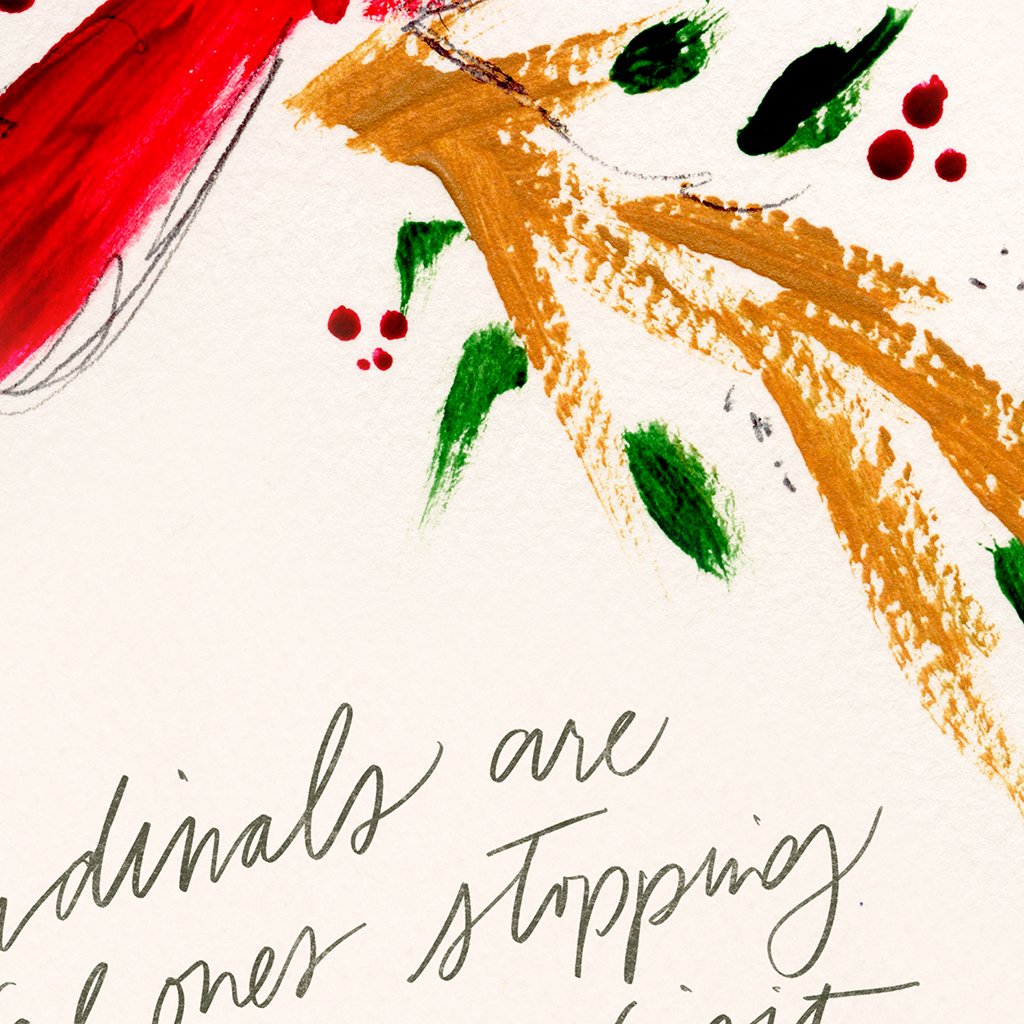 Cardinals Remind Us Luxe Art Print