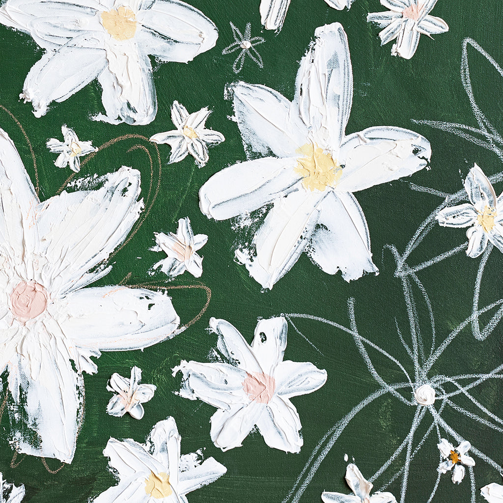 Daisy Party Textured Canvas Wall Art