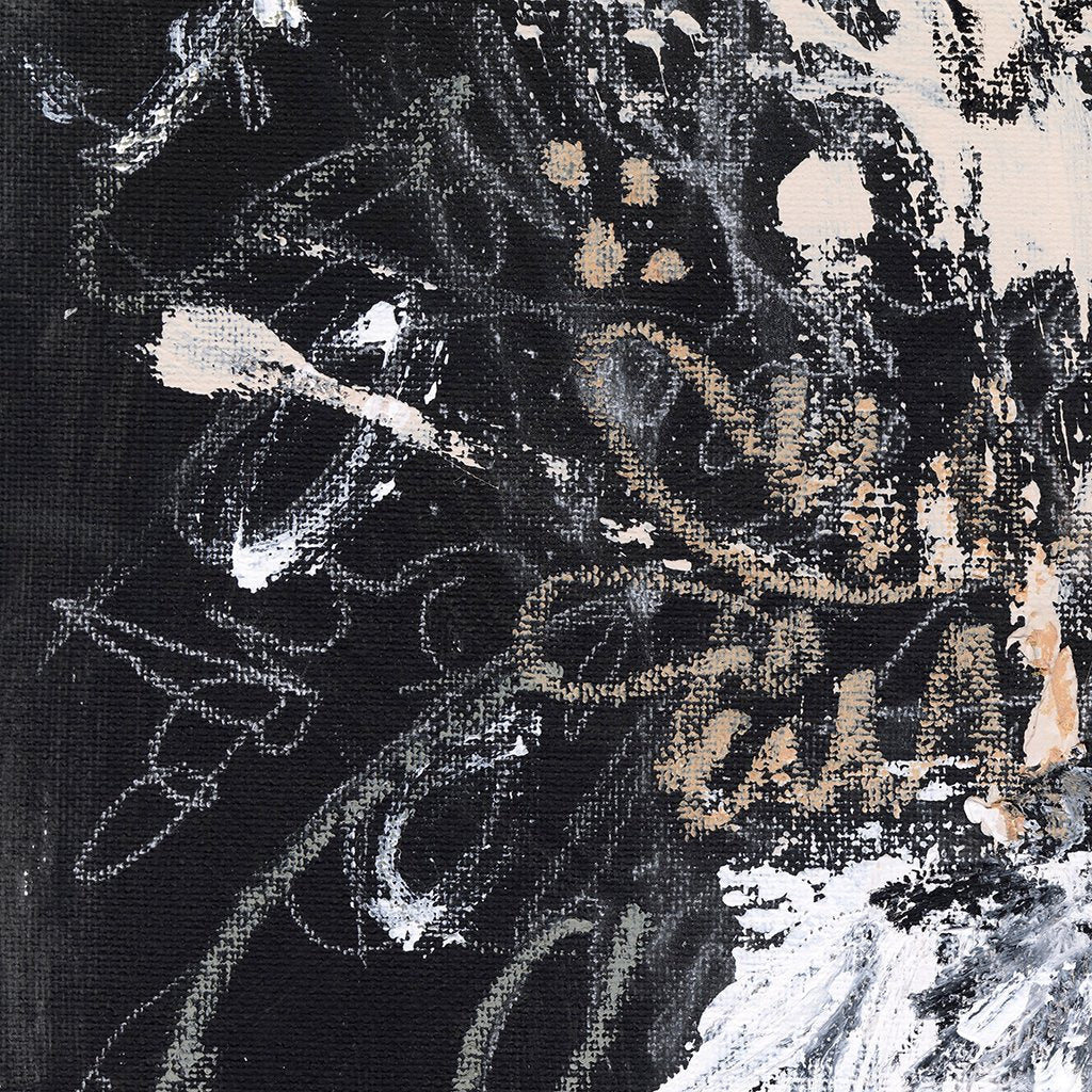 Black Floral Sketch Luxe Art Print