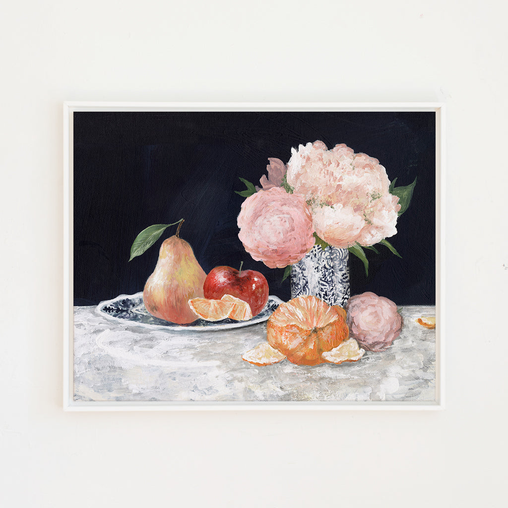 fruit & flowers still life canvas