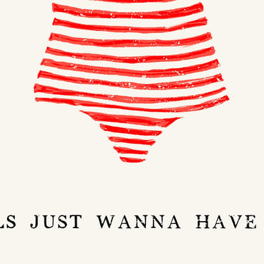 Girls Just Wanna Have Sun | Red | Art Print