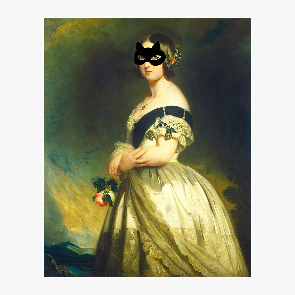 imperial (inches) design for queen victoria & her cat mask
