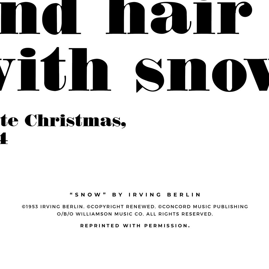 Snow Snow Snow in Typography | Pure White | Canvas