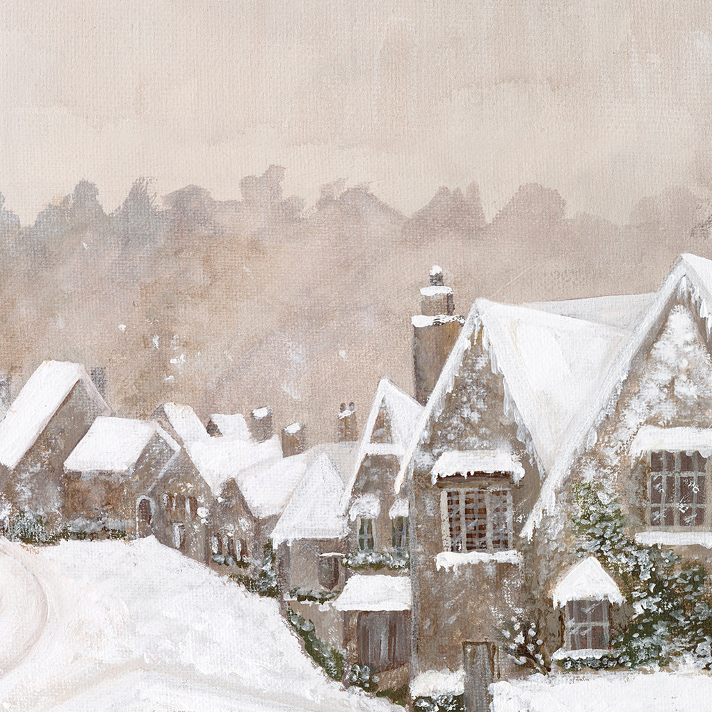 snuggled up village canvas