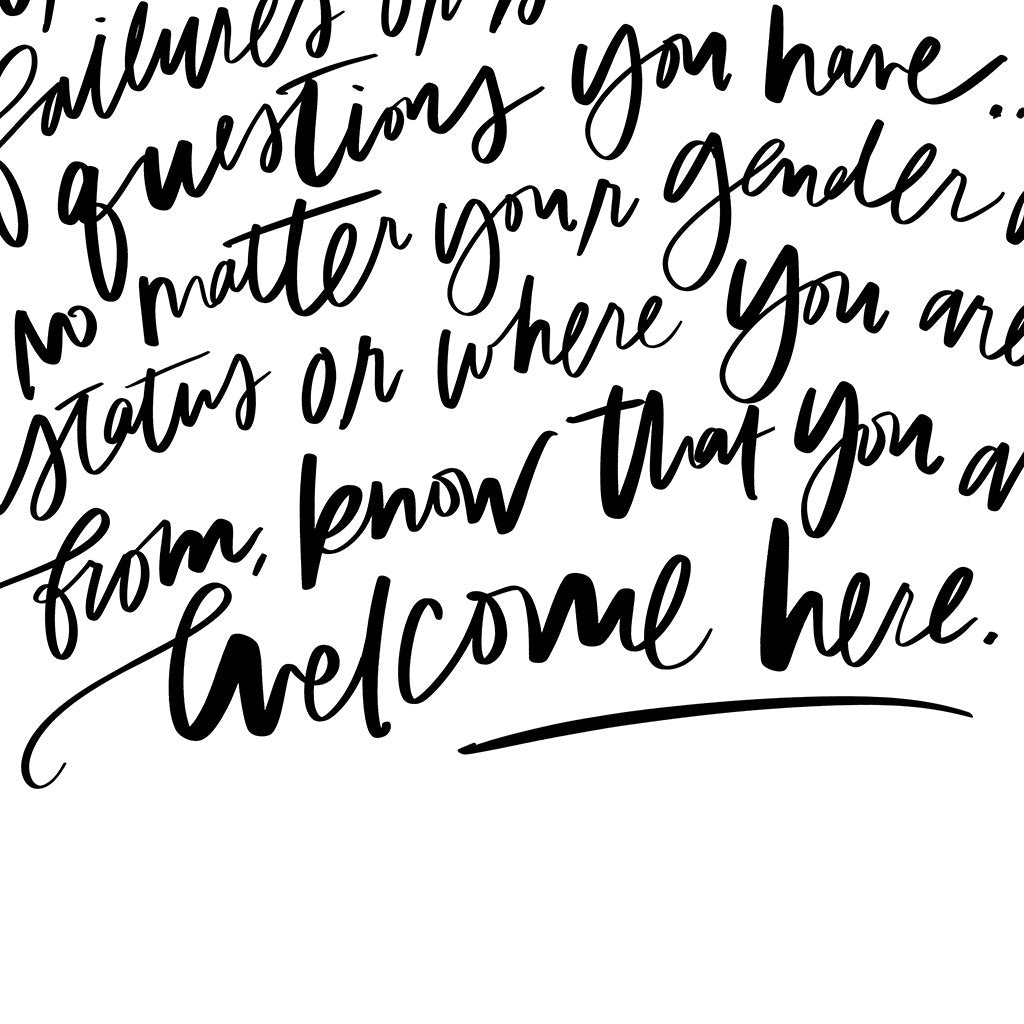 welcome here manifesto canvas