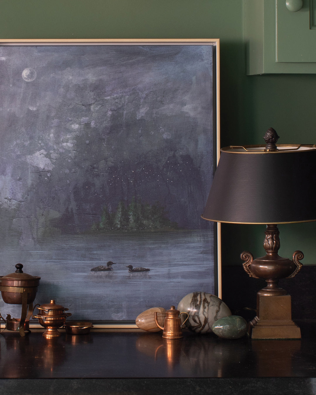 Moonlit Loons Canvas Wall Art