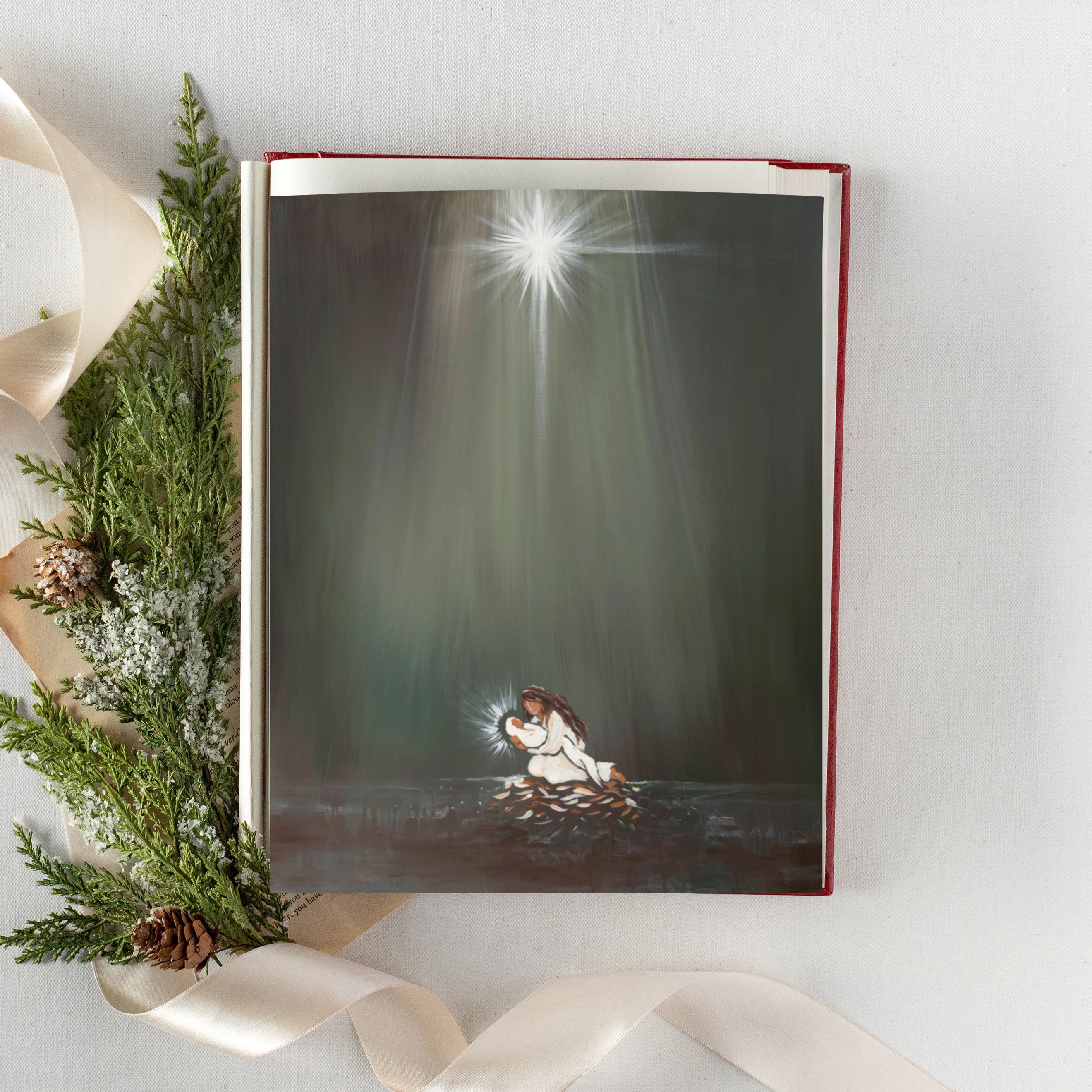 Love Came Down Nativity Luxe Art Print